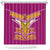 Rugby Niue Shower Curtain Hiapo Tribal Heritage Tattoos Pink Color - Polynesian Pride