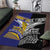 Rugby Niue and Aotearoa Area Rug Hiapo with Maori Moko Tribal Heritage Tattoos - Polynesian Pride