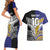 Custom Rugby Niue and Aotearoa Couples Matching Short Sleeve Bodycon Dress and Hawaiian Shirt Hiapo with Maori Moko Tribal Heritage Tattoos - Polynesian Pride