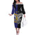 Custom Rugby Niue and Aotearoa Family Matching Off The Shoulder Long Sleeve Dress and Hawaiian Shirt Hiapo with Maori Moko Tribal Heritage Tattoos - Polynesian Pride