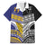 Custom Rugby Niue and Aotearoa Family Matching Off Shoulder Short Dress and Hawaiian Shirt Hiapo with Maori Moko Tribal Heritage Tattoos - Polynesian Pride