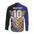 Custom Rugby Niue and Aotearoa Long Sleeve Button Shirt Hiapo with Maori Moko Tribal Heritage Tattoos - Polynesian Pride