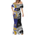 Custom Rugby Niue and Aotearoa Mermaid Dress Hiapo with Maori Moko Tribal Heritage Tattoos - Polynesian Pride