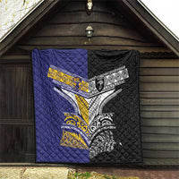 Rugby Niue and Aotearoa Quilt Hiapo with Maori Moko Tribal Heritage Tattoos - Polynesian Pride