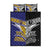 Rugby Niue and Aotearoa Quilt Bed Set Hiapo with Maori Moko Tribal Heritage Tattoos - Polynesian Pride