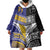 Custom Rugby Niue and Aotearoa Wearable Blanket Hoodie Hiapo with Maori Moko Tribal Heritage Tattoos - Polynesian Pride