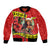 Hawaii Christmas Bomber Jacket Hula Girl Hibiscus With Hawaiian Style Tribal Fabric Patchwork LT03 Unisex Red - Polynesian Pride
