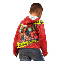 Hawaii Christmas Kid Hoodie Hula Girl Hibiscus With Hawaiian Style Tribal Fabric Patchwork LT03 - Polynesian Pride