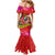 Hawaii Christmas Mermaid Dress Hula Girl Hibiscus With Hawaiian Style Tribal Fabric Patchwork LT03 - Polynesian Pride