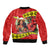 Hawaii Christmas Sleeve Zip Bomber Jacket Hula Girl Hibiscus With Hawaiian Style Tribal Fabric Patchwork LT03 - Polynesian Pride