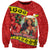 Hawaii Christmas Sweatshirt Hula Girl Hibiscus With Hawaiian Style Tribal Fabric Patchwork LT03 Unisex Red - Polynesian Pride