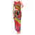 Hawaii Christmas Tank Maxi Dress Hula Girl Hibiscus With Hawaiian Style Tribal Fabric Patchwork LT03 Women Red - Polynesian Pride