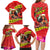 Personalised Hawaii Christmas Family Matching Long Sleeve Bodycon Dress and Hawaiian Shirt Hula Girl Hibiscus With Hawaiian Style Tribal Fabric Patchwork LT03 - Polynesian Pride