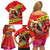 Personalised Hawaii Christmas Family Matching Off Shoulder Short Dress and Hawaiian Shirt Hula Girl Hibiscus With Hawaiian Style Tribal Fabric Patchwork LT03 - Polynesian Pride