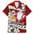 Tahiti Christmas Family Matching Long Sleeve Bodycon Dress and Hawaiian Shirt Tiare Flowers and Pomarea Nigra with Polynesian Pattern LT03 Dad's Shirt - Short Sleeve Red - Polynesian Pride