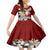 Tahiti Christmas Family Matching Off Shoulder Short Dress and Hawaiian Shirt Tiare Flowers and Pomarea Nigra with Polynesian Pattern LT03 Daughter's Dress Red - Polynesian Pride