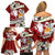 Tahiti Christmas Family Matching Off Shoulder Short Dress and Hawaiian Shirt Tiare Flowers and Pomarea Nigra with Polynesian Pattern LT03 - Polynesian Pride