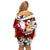 Tahiti Christmas Family Matching Off Shoulder Short Dress and Hawaiian Shirt Tiare Flowers and Pomarea Nigra with Polynesian Pattern LT03 - Polynesian Pride