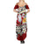 Tahiti Christmas Family Matching Summer Maxi Dress and Hawaiian Shirt Tiare Flowers and Pomarea Nigra with Polynesian Pattern LT03 - Polynesian Pride