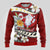 Tahiti Christmas Ugly Christmas Sweater Tiare Flowers and Pomarea Nigra with Polynesian Pattern LT03 - Polynesian Pride