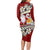 Tahiti Christmas Long Sleeve Bodycon Dress Tiare Flowers and Pomarea Nigra with Polynesian Pattern LT03 - Polynesian Pride