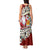 Tahiti Christmas Tank Maxi Dress Tiare Flowers and Pomarea Nigra with Polynesian Pattern LT03 - Polynesian Pride