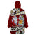 Tahiti Christmas Wearable Blanket Hoodie Tiare Flowers and Pomarea Nigra with Polynesian Pattern LT03 - Polynesian Pride