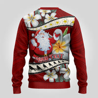 Personalised Tahiti Christmas Ugly Christmas Sweater Tiare Flowers and Pomarea Nigra with Polynesian Pattern LT03 - Polynesian Pride