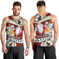 Personalised Tahiti Christmas Men Tank Top Tiare Flowers and Pomarea Nigra with Polynesian Pattern LT03 - Polynesian Pride