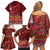 Hawaii KaʻUla Wena ʻIʻiwi Family Matching Off Shoulder Short Dress and Hawaiian Shirt With Tropical Plants and 'Ohi'a lehua Kakau Art Tattoo