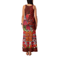 Hawaii KaʻUla Wena ʻIʻiwi Family Matching Tank Maxi Dress and Hawaiian Shirt With Tropical Plants and 'Ohi'a lehua Kakau Art Tattoo