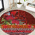 Hawaii KaʻUla Wena ʻIʻiwi Round Carpet With Tropical Plants and 'Ohi'a lehua Kakau Art Tattoo