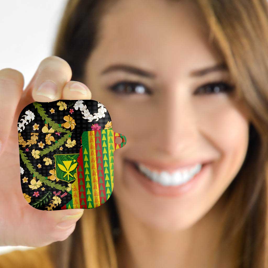 Hawaiian Tropical Plants Lei AirPods Case Kanaka Maoli Tribal with Palaka Motifs - Polynesian Pride