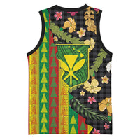 Hawaiian Tropical Plants Lei Basketball Jersey Kanaka Maoli Tribal with Palaka Motifs - Polynesian Pride