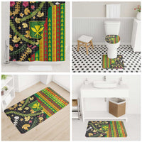 Hawaiian Tropical Plants Lei Bathroom Set Kanaka Maoli Tribal with Palaka Motifs LT03 - Polynesian Pride