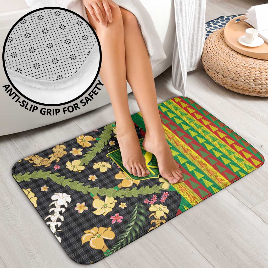 Hawaiian Tropical Plants Lei Bathroom Set Kanaka Maoli Tribal with Palaka Motifs LT03 - Polynesian Pride