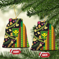 Hawaiian Tropical Plants Lei Ceramic Ornament Kanaka Maoli Tribal with Palaka Motifs - Polynesian Pride