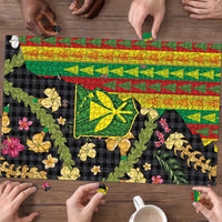Hawaiian Tropical Plants Lei Puzzle Kanaka Maoli Tribal with Palaka Motifs - Polynesian Pride