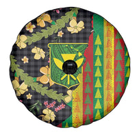 Hawaiian Tropical Plants Lei Spare Tire Cover Kanaka Maoli Tribal with Palaka Motifs - Polynesian Pride