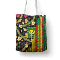 Hawaiian Tropical Plants Lei Tote Bag Kanaka Maoli Tribal with Palaka Motifs - Polynesian Pride