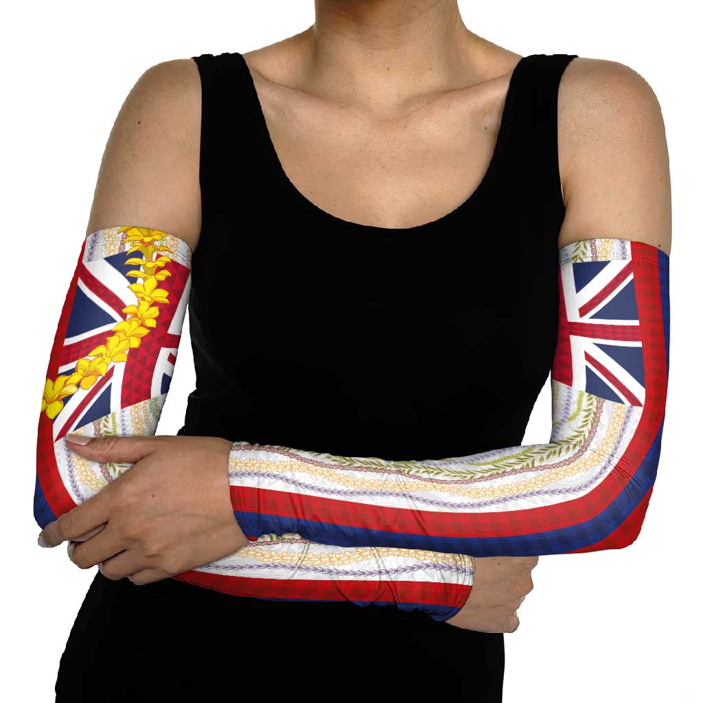 Hawaiian Tropical Plants Lei Arm Sleeves National Flag Style LT03 - Polynesian Pride