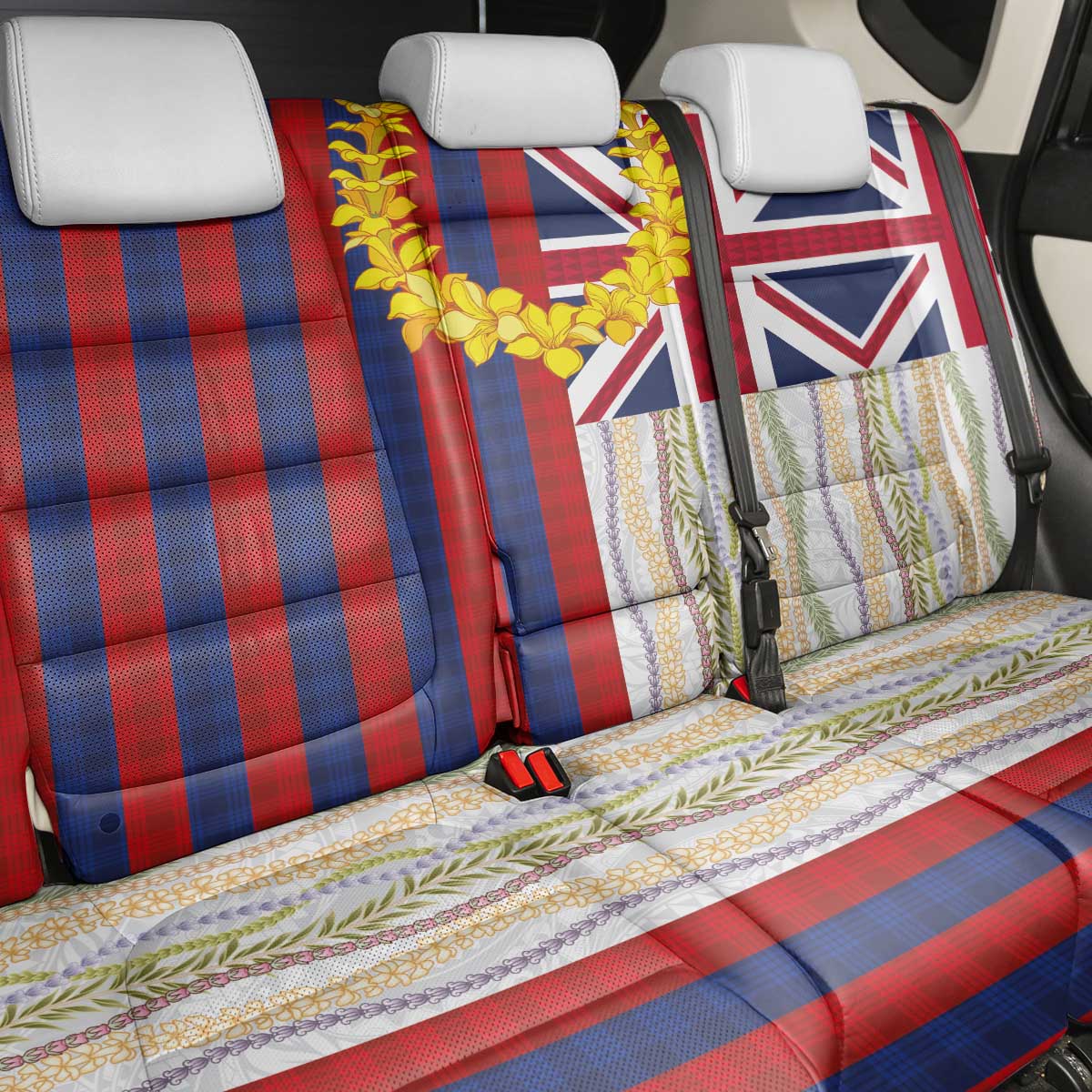 Hawaiian Tropical Plants Lei Back Car Seat Cover National Flag Style LT03 - Polynesian Pride