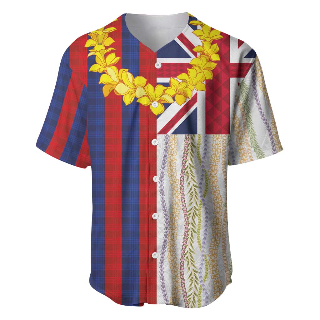 Hawaiian Tropical Plants Lei Baseball Jersey National Flag Style LT03 Multicolor - Polynesian Pride