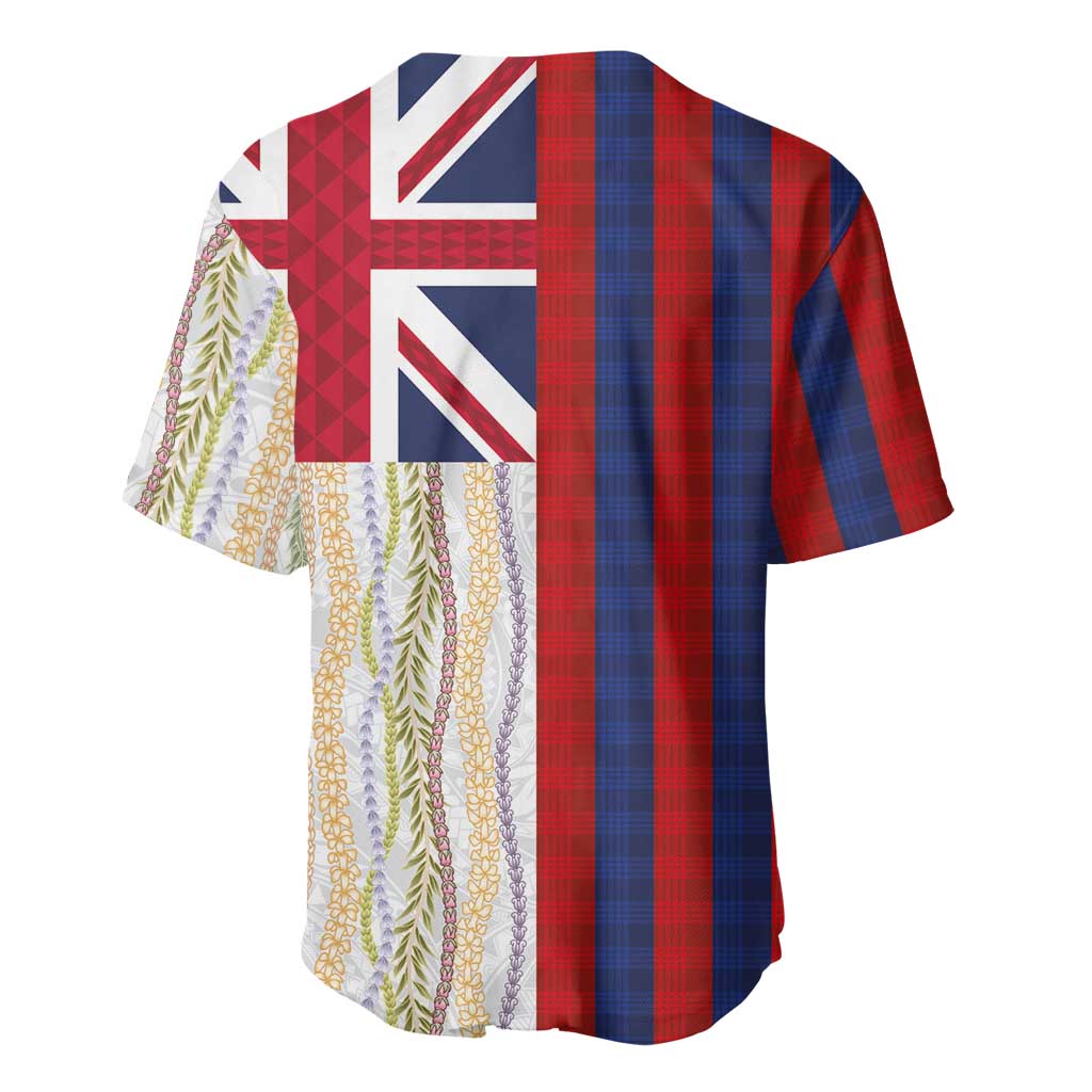 Hawaiian Tropical Plants Lei Baseball Jersey National Flag Style - Polynesian Pride
