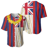 Hawaiian Tropical Plants Lei Baseball Jersey National Flag Style - Polynesian Pride