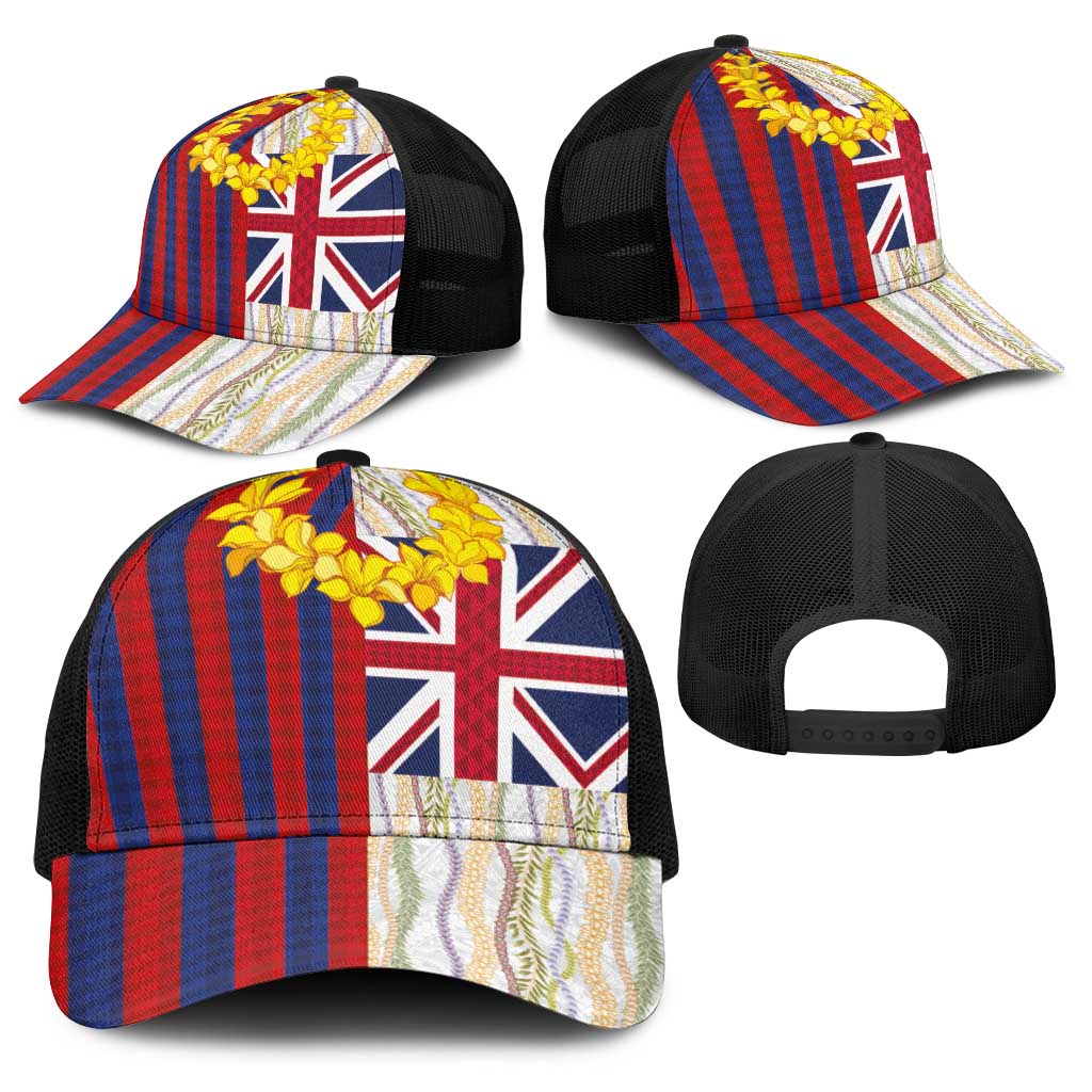 Hawaiian Tropical Plants Lei Baseball Net Cap National Flag Style LT03 - Polynesian Pride