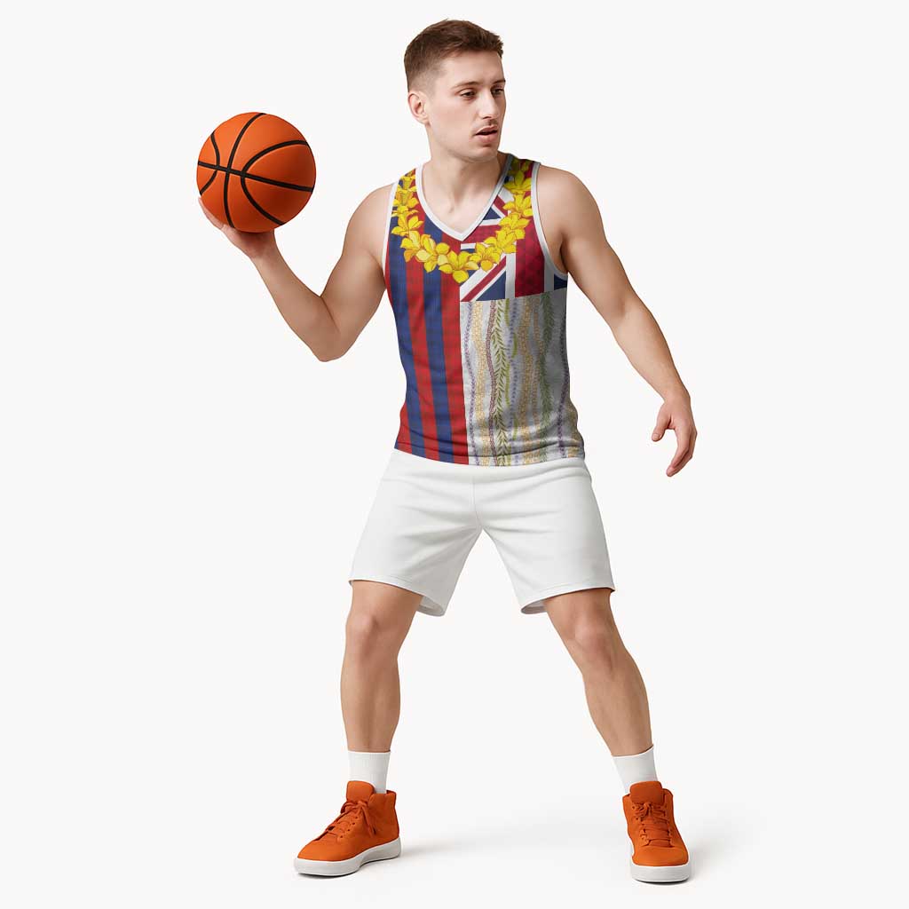 Hawaiian Tropical Plants Lei Basketball Jersey National Flag Style LT03 - Polynesian Pride