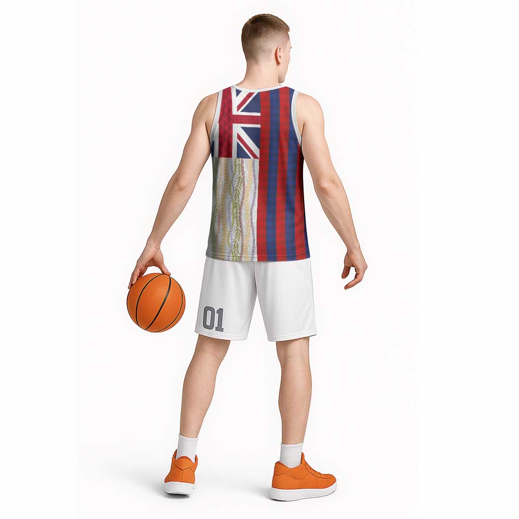 Hawaiian Tropical Plants Lei Basketball Jersey National Flag Style LT03 - Polynesian Pride