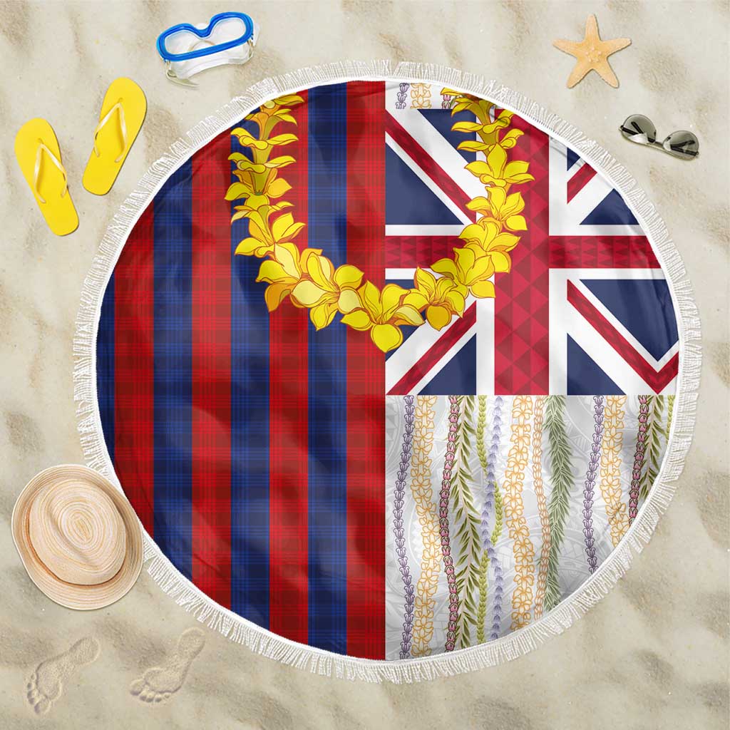 Hawaiian Tropical Plants Lei Beach Blanket National Flag Style - Polynesian Pride
