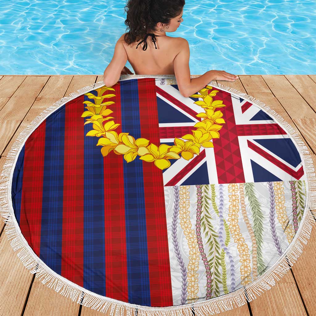 Hawaiian Tropical Plants Lei Beach Blanket National Flag Style - Polynesian Pride